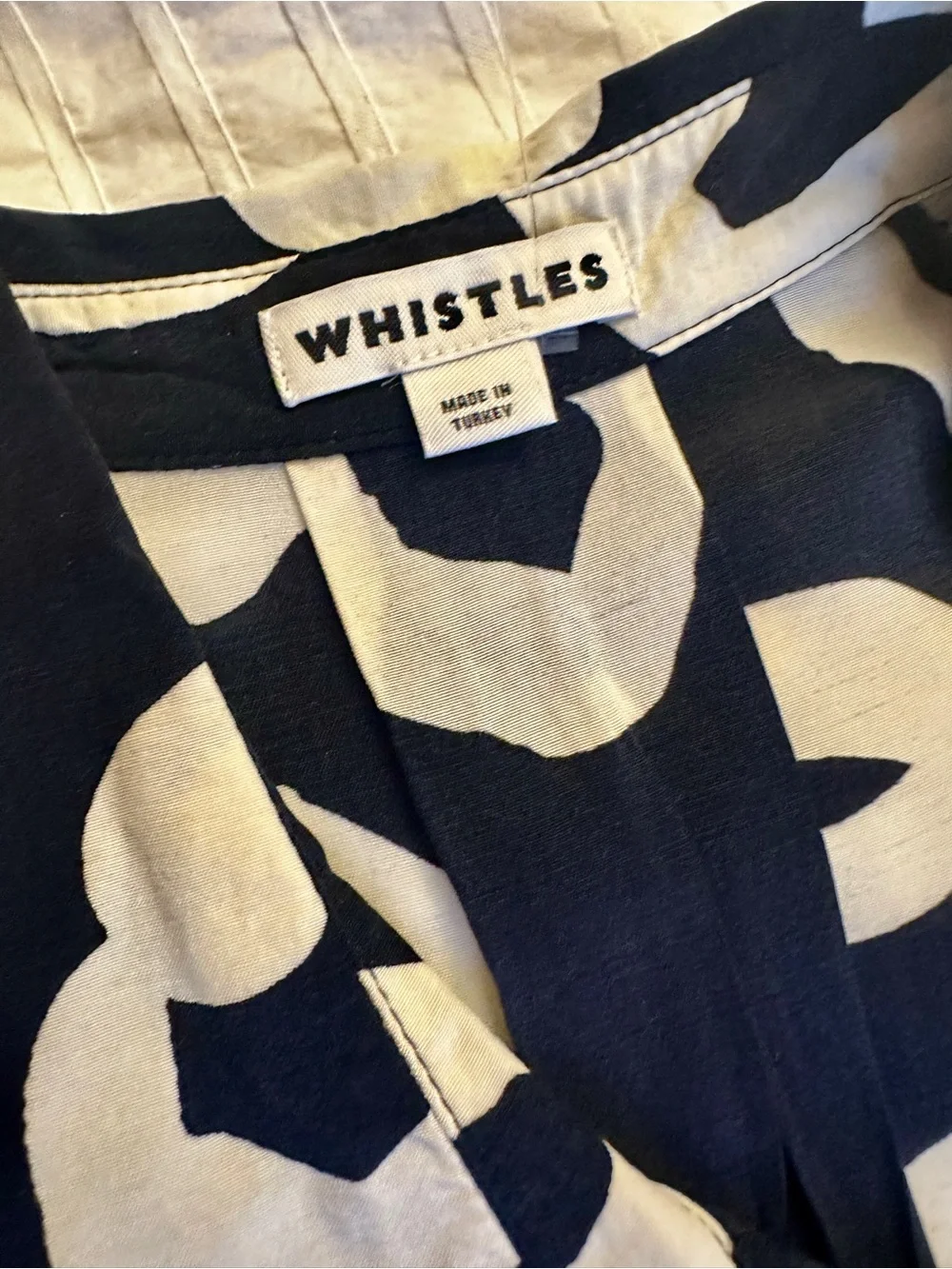NWOT WHISTLES Black & White Marisa Loop Print Shirt Dress Abstract Contemporary